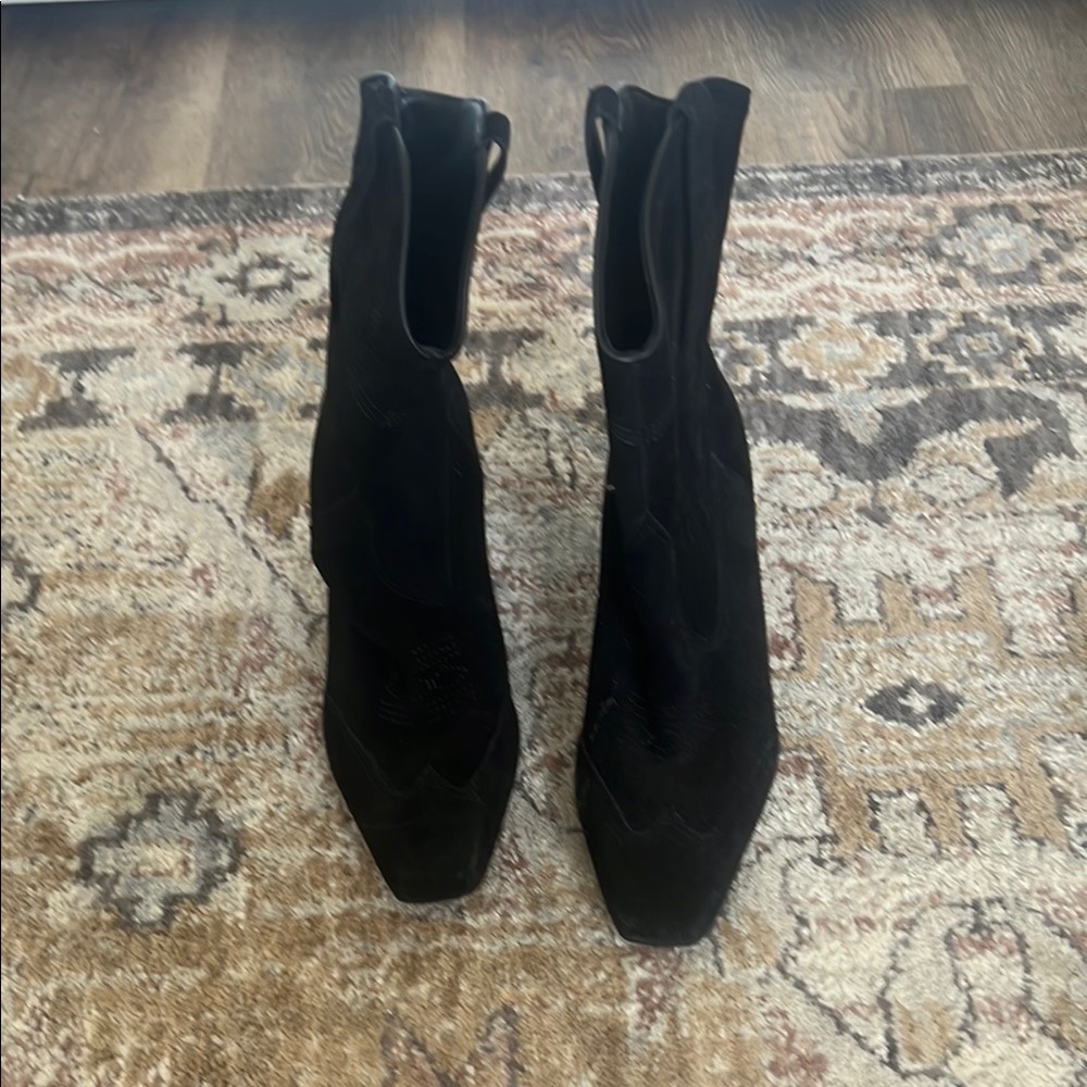 Schutz Black Western Booties Sz 10